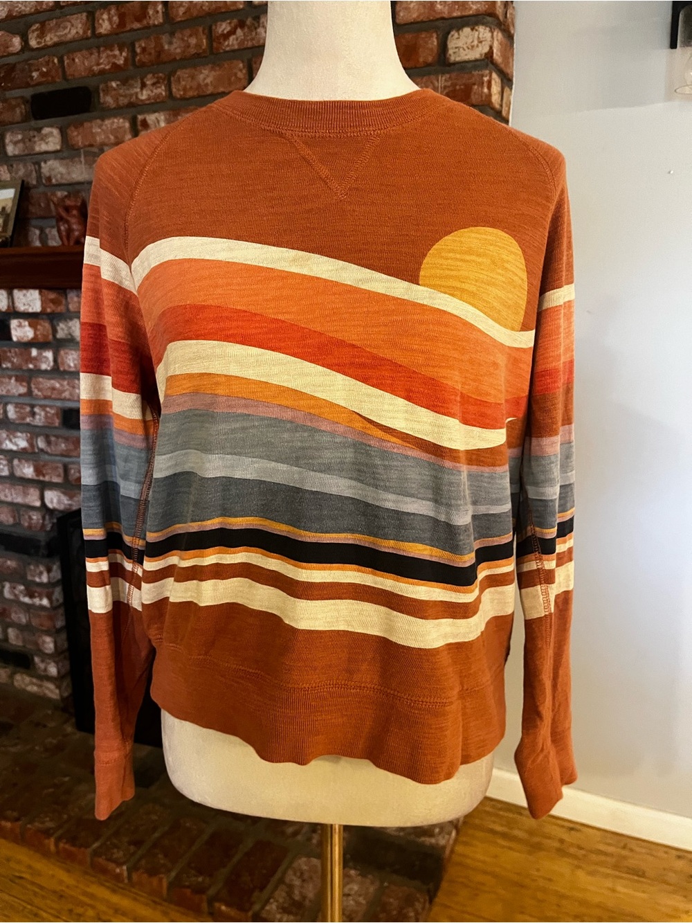 Faherty $98 Sunwashed Organic Crewneck  "Autumn Spritz Soleil